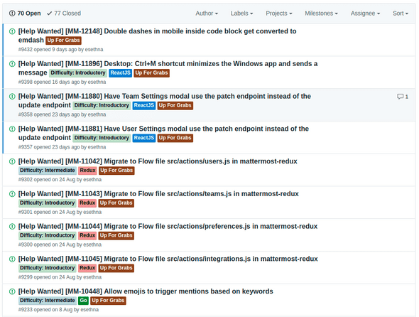 Mattermost Issue Tracker
